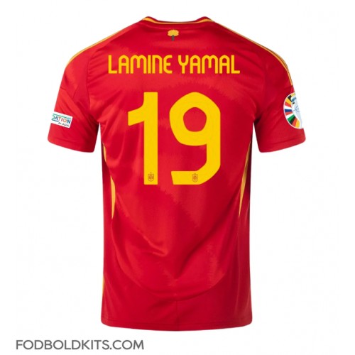 Spanien Lamine Yamal #19 Hjemmebanetrøje EM 2024 Kortærmet